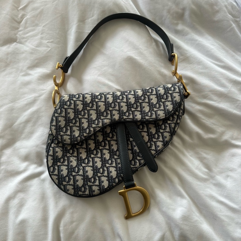 Authentic Dior Oblique Saddle Bag